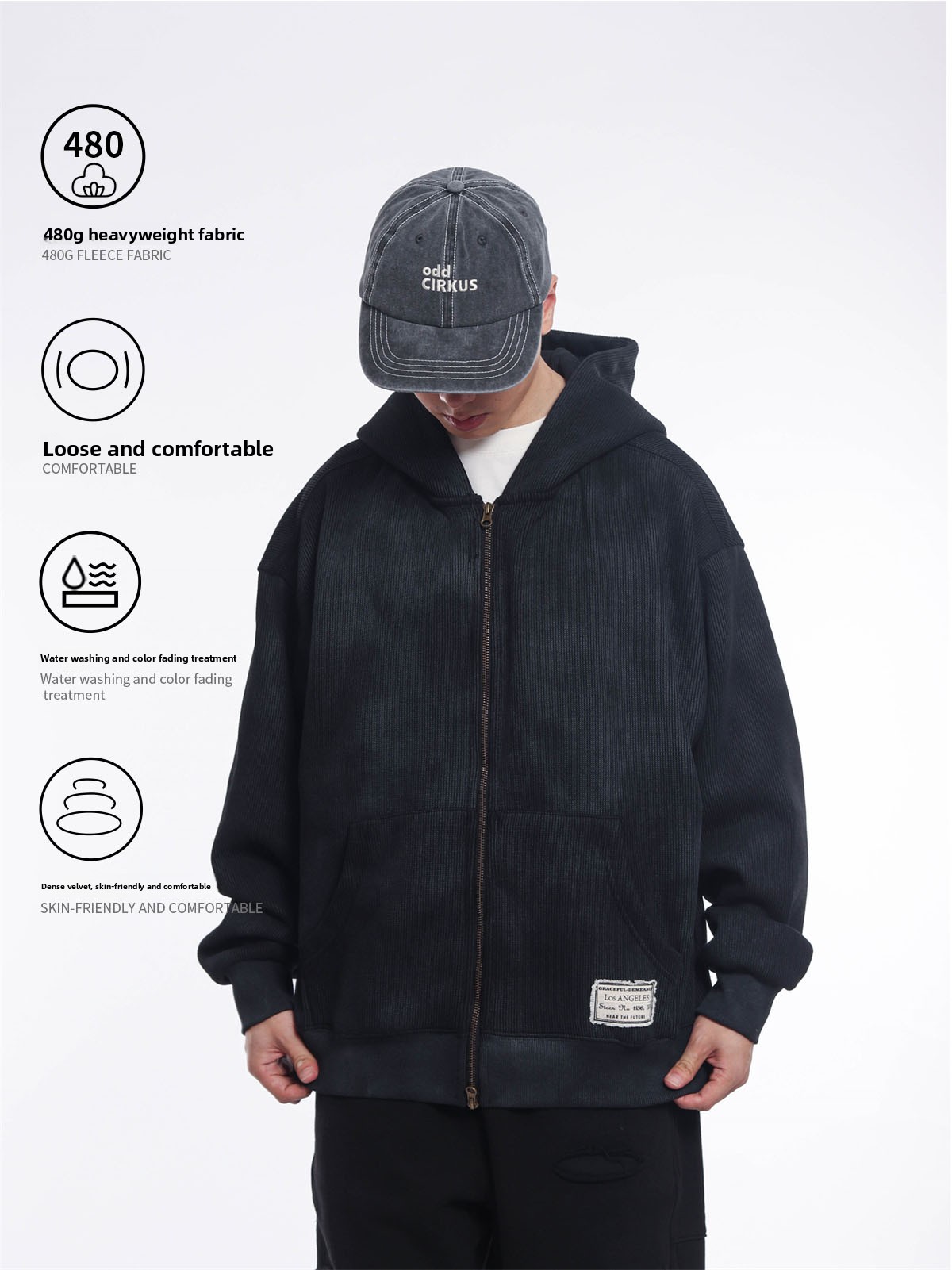 Streetwear Brand Japanese - Hoodie Pria Gaya Retro Jepang, Bahan