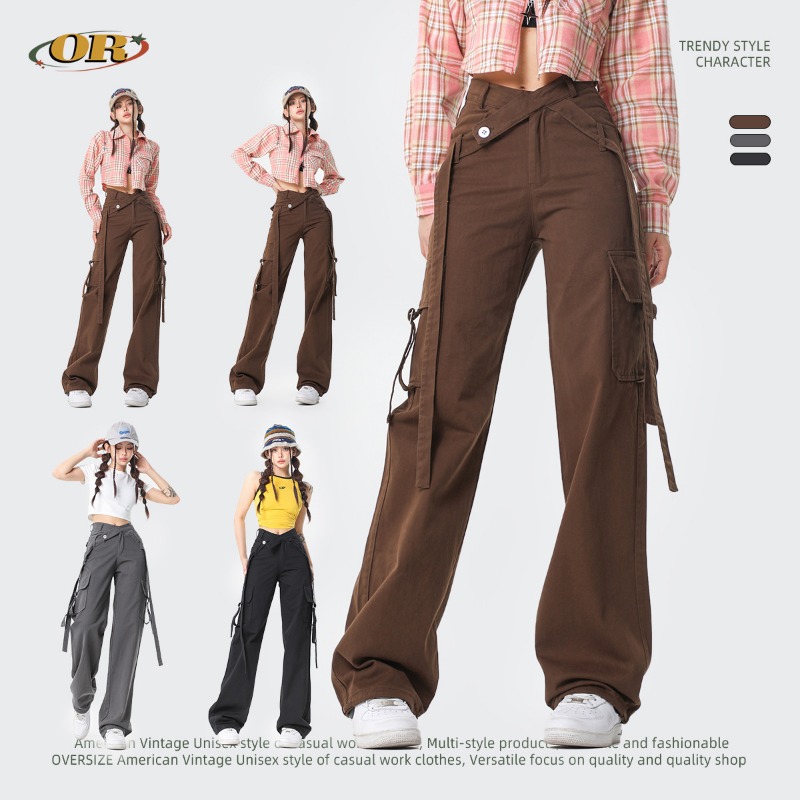 Streetwear Brand Japanese - Celana Cargo Wanita 100% Katun Gaya