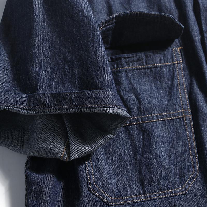Kemeja Denim Pria Longgar Gaya - Streetwear Brand Japanese ulasan dan harga