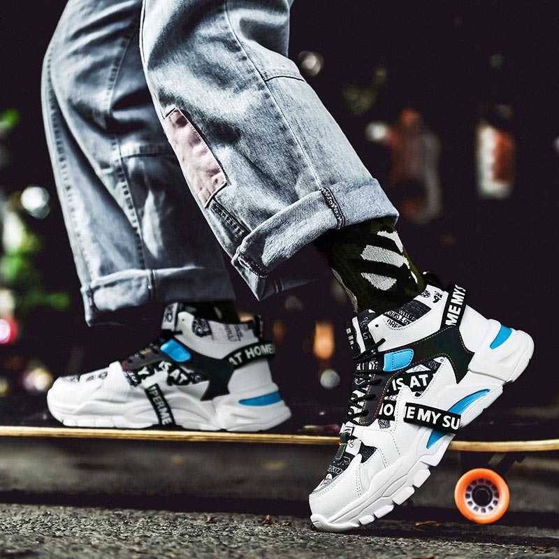 Sneakers Pria Chunky Atasan Ti - Streetwear Brand With White Flowers ulasan dan harga
